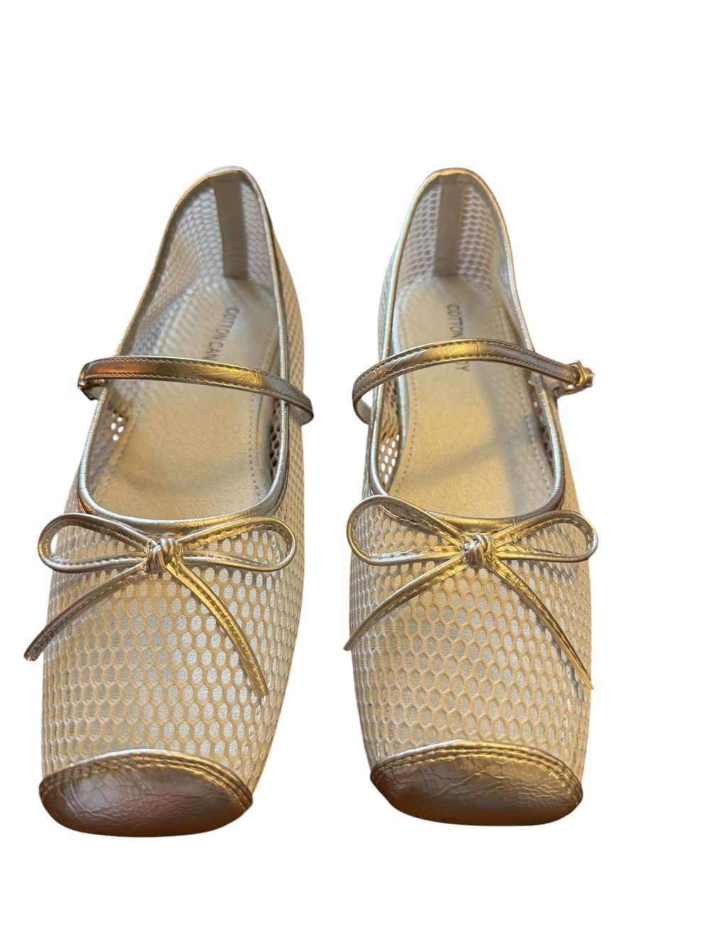 Women's Silver Mary Jane Ballet Flats - Lightweight Breathable Style - Picture 4 of 7